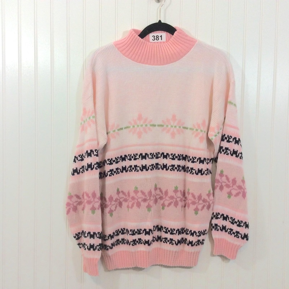 Clifton Place Women's Cozy Winter Pastel Vintage Sweater Large Made In USA